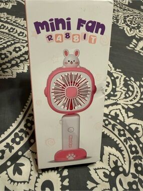 Rabbit Mini Handheld Fan — Pink Portable Kids Fan